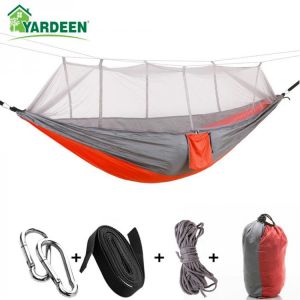 1-2 Person 260*140cm Camping Hammock Outdoor Mosquito Bug Net Portable Parachute Nylon  for Sleeping Travel Hiking