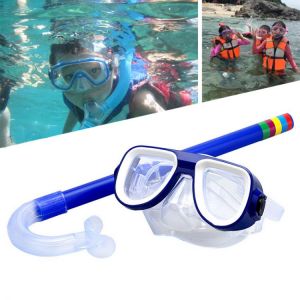 Children Snorkeling Swimming Goggles High-end PVC Lens Masks (UV Protection Swimming Glasses For Kids ) +Breathing Tube