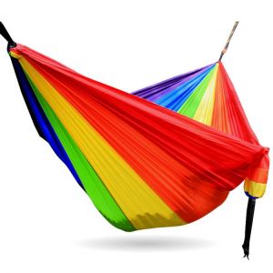 Rainbow Hammock Nylon Parachute Fabric 2 Person Hammock