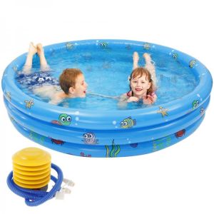 3 Lagen Kinderen Opblaasbaar Zwembad Met Voetpomp Outdoor Kinderen Wastafel Bad Kids Zwembad Baby Zwembad Voor Kinderen Spelen