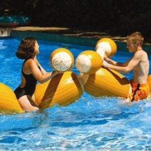 4pcs/set Wood Pattern Water Sports Raft Game Toy PVC Swimming Pool Beach Inflatable Floating Row for Children Adult Party Supply