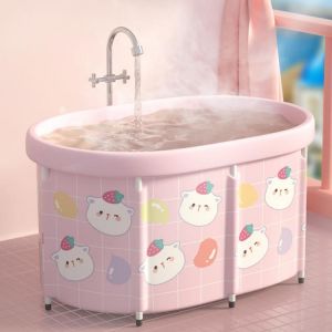 80/100cm Baby Bathtub Foldable Portable Kid Infant Toddler Infant Newborn Air Shower Bathing Swimming Pool with Swim Ring Adult