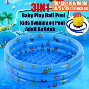 80/100/130/150CM Portable Indoor Outdoor Baby Swimming Pool Inflatable Children Basin Bathtub kids pool baby Ocean ball pool Toy