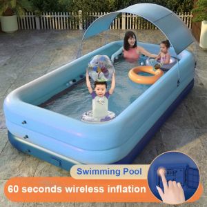 2.1/3.8M Summer Automatic Inflatable Swimming pool Large pools for family House Removable infant Children's pool Kids Water t
