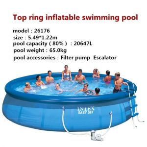Intex Large Family Swimming Pool Inflatable Adult Pool Thickened Children's Play Pool Folding Fish Pond Send filter pump