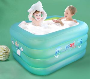 Inflatable Swimming Pool For Family Kids Baby Toddler Adults Blow Up Kiddie Pool For Outdoor Summer Accessories Swim Trainer