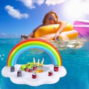 Party Inflatable Pool Floating Holder Rainbow Cloud Water Drink Holder Summer Cup Holder Inflatable Beverage JE28 21 Dropship