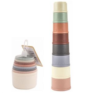 Shower Toys for Kids Gifts Swimming Pool/Bathtub Accompany Supplies Rotatable Baby Bath Set Toys Stacked Colorful Cups
