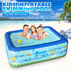 180CM Inflatable Square Swimming Pool High Quality 3 Layers Outdoor Home Use Paddling Pool Kids Adults Children Inflatable Pool