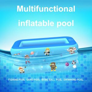 Kids inflatable Pool High Quality Child Home Use Paddling Pool Large Size Inflatable Bubble Bottom Square Swimming Pool For Baby