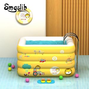 SMGSLIB 47in/59in/71in 4-Layer Portable Kids Family Inflatable Swimming Pool Bathing Tub Children's Home Use Paddling Pool