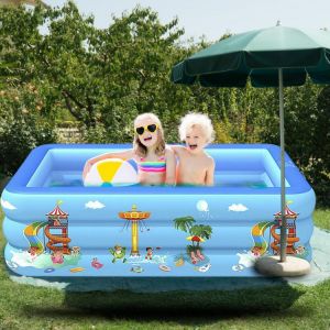 Square inflatable Pool High Quality Children's Home Use Paddling Pool Large Size Inflatable Kids Swimming Pool Suitable For Y