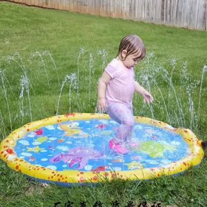Kids Inflatable Water Spray Pad Round Water Splash Play Pool Playing Sprinkler Mat Yard Outdoor Fun Swimming Pools for Children