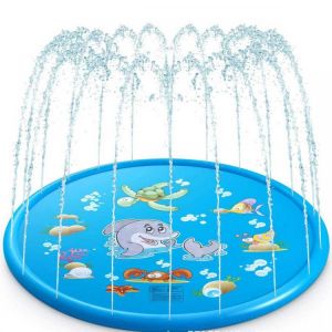 100cm Inflatable Sprinkler Mat Summer Kids Swimming Pool Round Spray Water Cushion Toys Pad Outdoor Children Play Fun PVC
