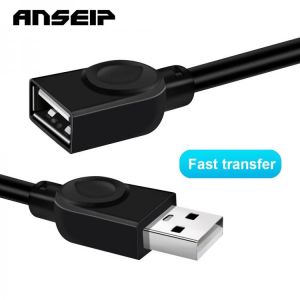 ANSEIP USB 2.0 Extension Cable For Laptop PC TV Xbox SSD Mouse keyboard Projector SD Card Fast Speed Data Sync usb Extender Cord