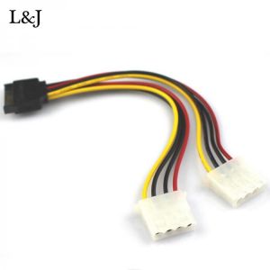 15 Pin SATA Male To 2 Female 4 Pin Molex Female IDE HDD Power Hard Drive Cables High Quality Professional Made Connector