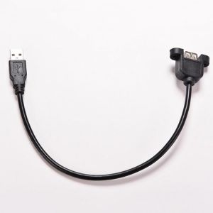 Hot 2PCS 30CM USB 2.0 A Male to USB2.0 A Female Extension Molded Panel Mount Extention Port Cable USB 2.0 Male to Female Panel