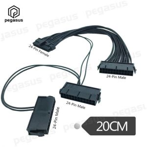 Triple PSU Cable 3 Power Supply 24 Pin ATX Motherboard Adapter Cable Cord For BTC Miner Machine