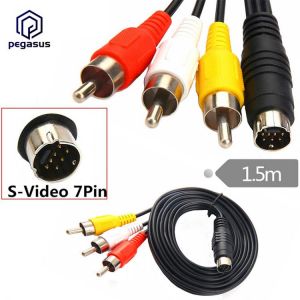 1.5 Meter S-Video 7Pin Plug to 3RCA Male Audio Video Cable For PC Laptop TV