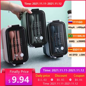 304 Stainless Steel Lunch Box Bento Box For School Kids Office Worker 2layers Microwae Heating Lunch Container Food Storage Box