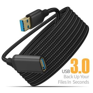 Nylon Braided USB Extension Cable Male to Female USB 3.0 High-Speed Transmission Data Cable ForComputer Hard Disk Camera Printer