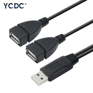 USB two in one Double connection Extension Cable Super Speed USB 2.0 Cable Male to Female Data Sync USB 2.0 Extender Cord 39CM