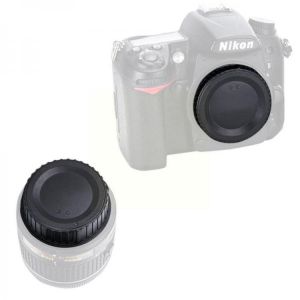Front And Rear Lens Body Cap Camera Cover Anti-dust Slr Black D7200 Camera For D5500 D-series T9r0