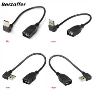 10cm 20cm 40cm Usb 2.0 A Male To Female 90 Angled Extension Adaptor Cable Male To Female Right/left/down/up Cable Cord