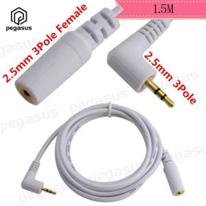 1.5 Meters Gold-Plated Elbow DC 2.5mm Male to Female Earphone Audio Extension Cable
