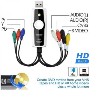 High Definition/Ypbpr(576i 480p) VHS and Camcorder USB Video Capture Kit for Mac OSX and Windows Copy