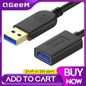 QGeeM USB Extension Cable Cord USB3.0 Male to Female Extender Data Sync Cable Adapter 1M 3M 2M Supper Speed USB 3.0 Cable