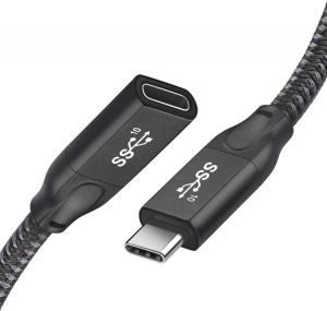 USB C Extension Cable 1FT 2-Pack,USB-C 3.2 Gen2 20Gbps Male to Female 4K Video Cord, Type-C Extender,Compatible for Thunderbolt3