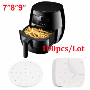 7/8/9Inch Air Fryer Steamer Liners Premium Perforated Wood Pulp Papers Non-Stick Steaming Basket Mat Baking Cooking Kitchen Tool