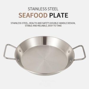 Nonstick Frying Pan Non-stick Cooker Stainless Steel Fry Skillet With Side Handles For Outdoor Camping Grill Barbecue