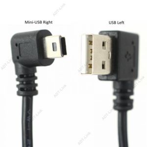Mini USB Data Cable 10INCH 90 Degree USB Right Angle Nickel Plated Short USB 2.0 -A-Male-4Pin to Right Angle Mini-B-5Pin 25cm
