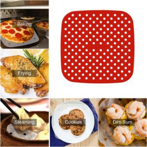Reusable Air Fryer Square Baking Pads Food Grade Silicone Square Kitchen Baking Tools Silicone Oil Mats Bun Cake Grilled Saucer