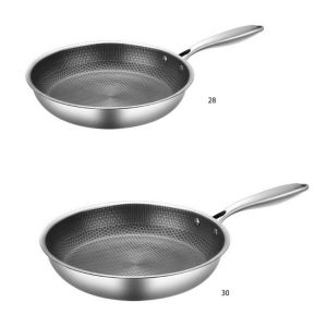 High Quality Non Stick Stainless Steel Material Kitchen Wok Pans with Handle