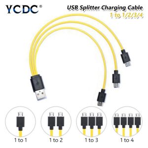 5V/2A Fast Charging USB 2.0 To Micro USB 1/2/3/4 Splitter Cable For Samsung Motorola LG HTC For PSP Controller AA AAA Battery