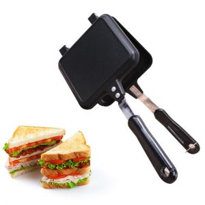 Double-Sided Sandwich Pan Non-Stick Iron Bread Toast Breakfast Machine Frying Pan Household Baking Accessories Cookware Tool
