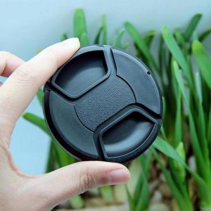 55mm Center Pinch Snap on Front Lens Cap Cover & String Sony Nikon for Canon with Cap String Len A7H9