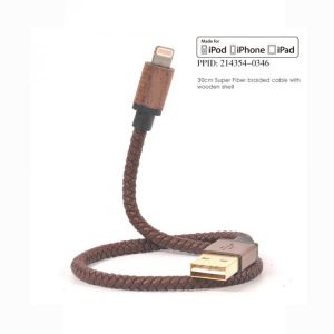 MFI Certified 1 FT Leather Lightning to USB Cable Charging Cord for iPhone XS/Max/XR/X/8/7/7 Plus