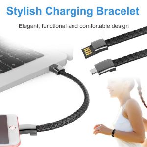 New promotion gift mobile phone use usb bracelet charger 22cm and 20 cm wristband charging cable for iphone android type C