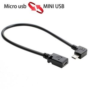 Converter Data Cable 90 Degree 90 Degree Micro USB Male To Mini USB Female Adapter Converter Data Cable Line