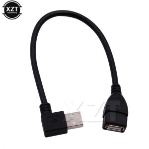 1pcs 26cm USB 2.0 A Male to Female 90 degree Angled usb extension cord cable USB2.0 male to female right cable