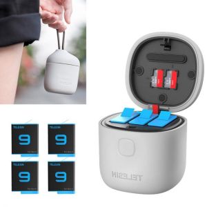 GoPro 9 Battery Fast Charger 3 Slots Battery Storage Box 1750mAh Liion Battery Charging Case For GoPro Hero 9 Camera Accessories