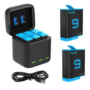 For GoPro 9 Battery Charger 3 Way Smart Charging Case Go Pro Rechargeable Battery Storage Box For Gopro Hero 9 Accessories