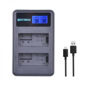 LCD USB Dual LP-E8 LP E8 LPE8 Battery Charger for Canon EOS 600D 650D 550D 700D T4i T5i Rebel T2i
