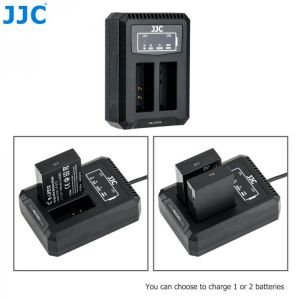 JJC LC-E12C USB Dual Battery Charger For Canon LP-E12 LPE12 Batteries on Canon PowerShot SX70 HS EOS M M50 Mark II M100 M50 M10