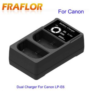 LCD Display Dual Ports LP E6 LPE6 LP-E6 E6N Battery Charger For Canon EOS 5DS R 5D Mark II III 6D 7D 80D Smart Fast Charging