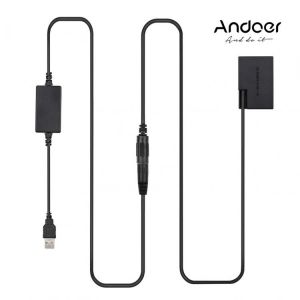 Andoer DC Coupler Dummy Battery Replace of LP-E18 Battery USB DC Converter Single USB for Canon 750D Kiss X8i T6i 760D Rebel SL2